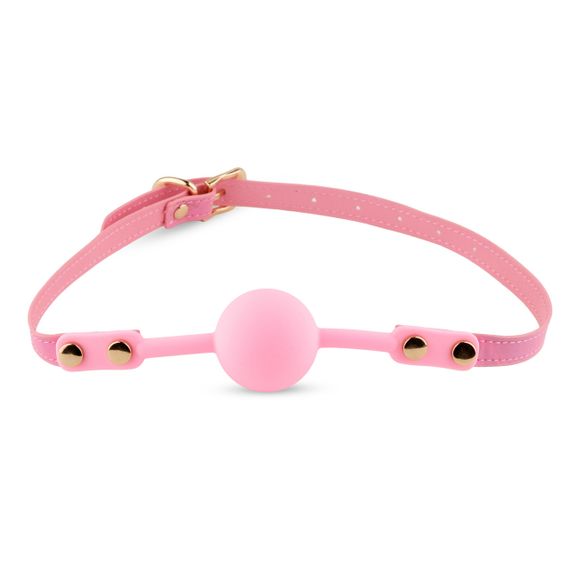 Силіконовий рожевий кляп Ball Gag Pink з регульованим ремінцем Sex Aura | Зображення 1