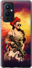 Чехол на OnePlus 9 Украинка с оружием "5316u-2249-17620"