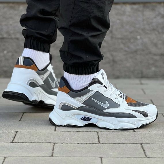 Кросівки Nike матеріал текстиль/замш/шкіра колір білий,олива | Зображення 3