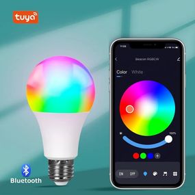 Світлодіодна Led RGB-лампа Tuya + пульт 220v вольти E27