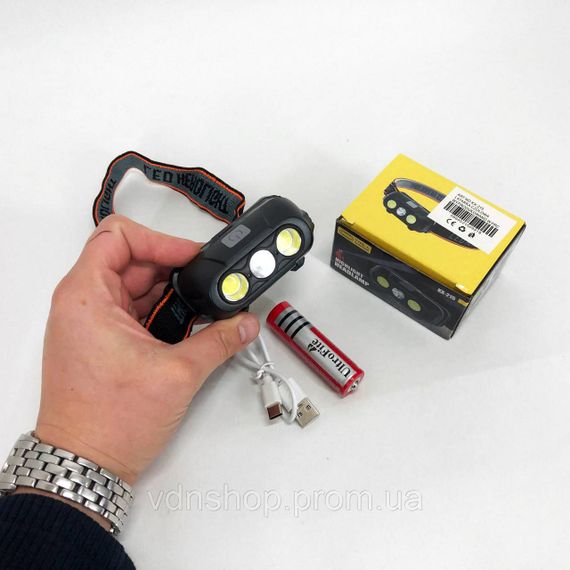 Налобний ліхтар зі зручним ремінцем для голови KX-215-LED-2COB, Налобний ліхтар з лінзою NH-99 | Зображення 8