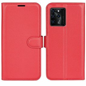 Чохол книжка з кишенями для карт на ZTE Blade V30 колір Червоний