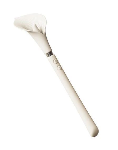 Розкішний вібромасажер Zalo – Calla Ivory White, двосторонній, 2 мотори | Зображення 4