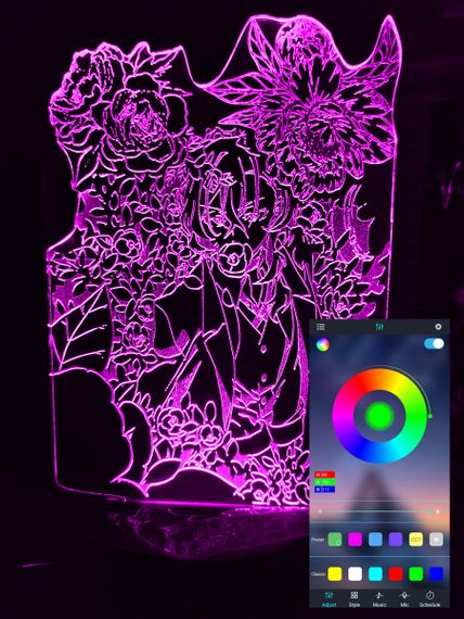 Акриловий світильник-нічник керування з телефона Чуя Накахара tty-n000876