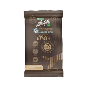 Лакомства Nature's Protection Lifestyle Grain Free White fish Active & Fresh беззерновые с белой рыбой для активных молодых собак всех пород 150 гр