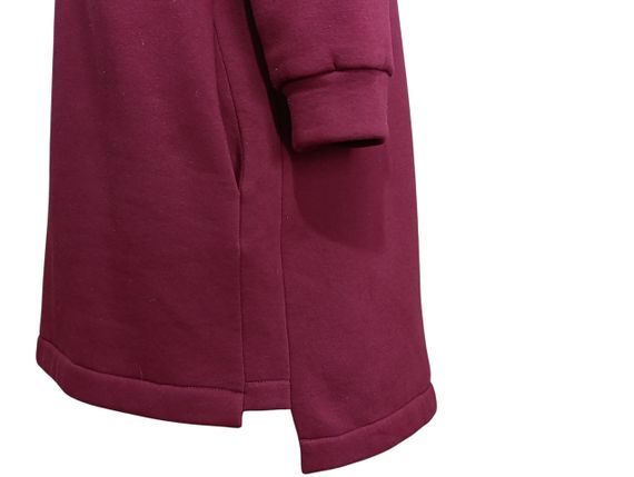 Б/у Жіноча тепла сукня бордо з вишивкою троянд міді plussize 52-60 | Зображення 3