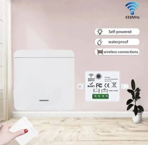 Бездротовий накладний вимикач, 2 шт., реле RF433 | Зображення 2