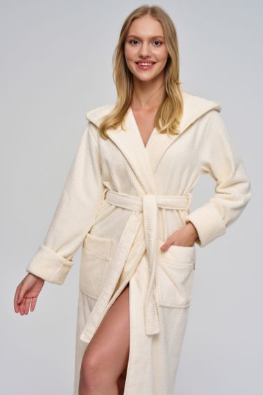 Жіночий халат Nusa 3879 кремовий S | Зображення 6
