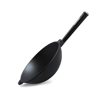 Сковорода Brizoll чавунна WOK з дерев&apos;яною ручкою та чавунною кришкою 2,8 л 260х80 мм (W26H-1) | Зображення 1