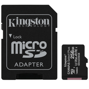 Карта памяти microSDXC 256Гб Class 10 (UHS-1) 100Мб/с Kingston Canvas Select Plus + адаптер SD