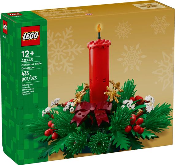 Праздничное украшение со свечой LEGO Декор для рождественского стола (40743) | Зображення 1
