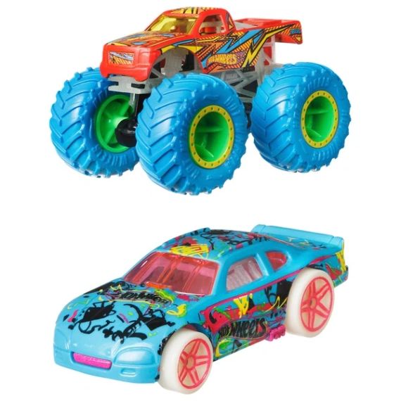 Hot Wheels Monster Trucks Glow in the Dark. Набір з 10 машинок і монстр-траків, що світяться в темряві, Хот Вілс | Зображення 8