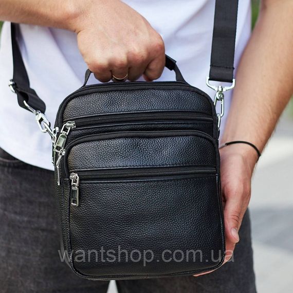 Чоловіча чорна шкіряна сумка Bexhill TM-50812