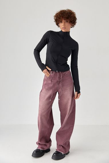 Спортивна еластична кофта на блискавці - чорний цвет, S (є розміри) | Зображення 2