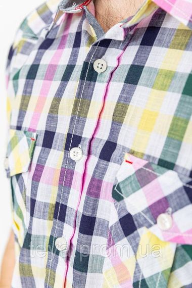 Якісна чоловіча сорочка у клітину сезон весна-літо колір різноколір FG_00495 | Зображення 4