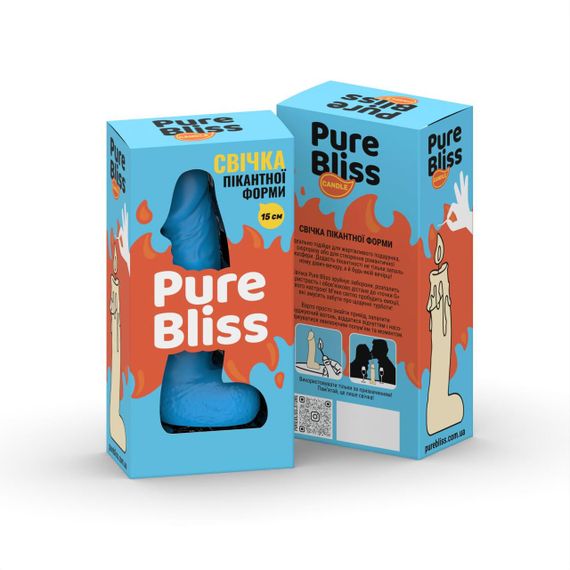 Свічка у вигляді члена Pure Bliss MINI Blue 15 см | Зображення 5