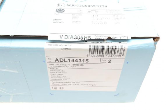 Диск тормозной передний Fiat Doblo 10- Opel Combo 12- 305x28  ADL144315 | Зображення 5