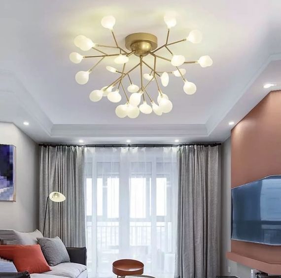 Люстра стельова на 27 лампочок 26953 Золото 40х75х75 см. | Зображення 8