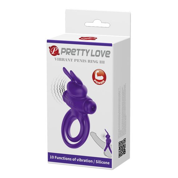 Эрекционное кольцо - Pretty Love Vibrant Penis Ring III Purple sexstyle | Зображення 1