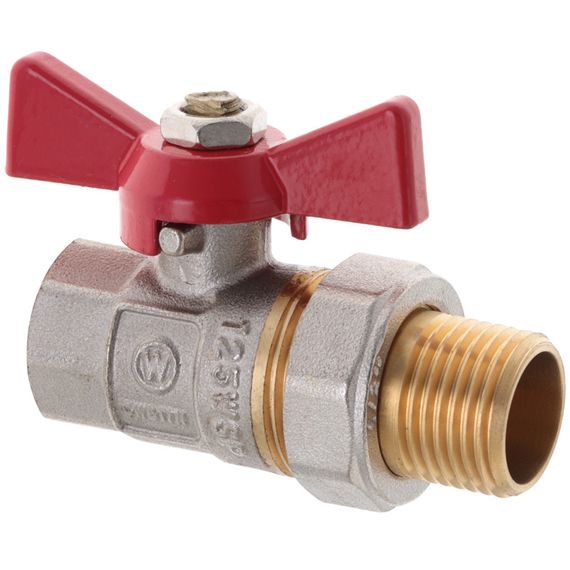 Кран с американкой 1/2" прямой Waterpro красный (WP0151) | Зображення 2