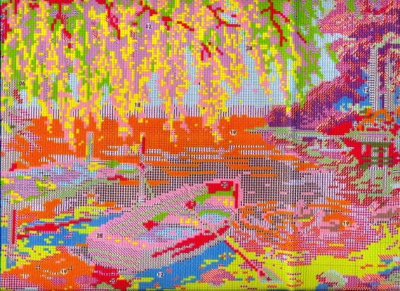 Набір для вишивання за нанесеною на канву схемою "Autumn in the creek". AIDA 14CT printed 47*38 см | Зображення 5