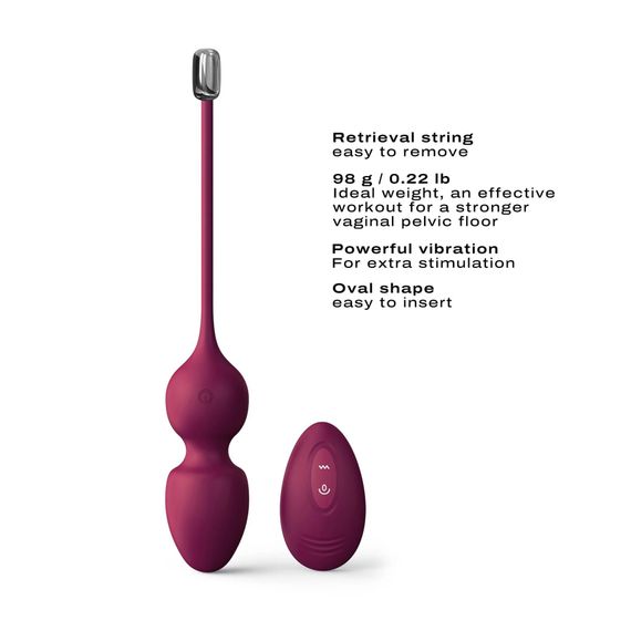 Вагінальні кульки Dorcel LOVE BALLS PLUM, вібрації та рухи внутрішньої кульки, пульт ДК | Зображення 2