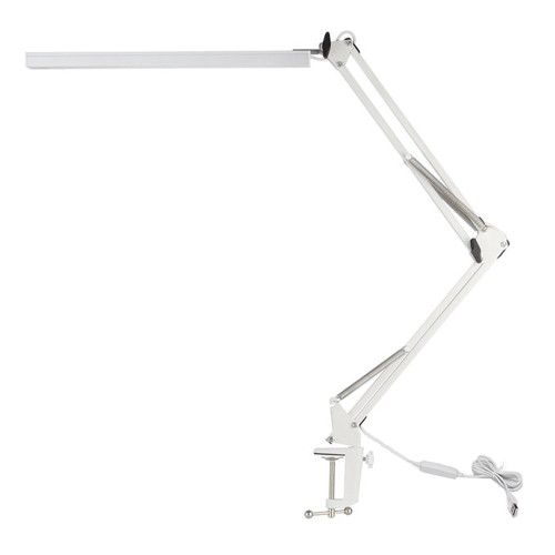 Лампа настольная LED на струбцине 10Вт, 2 колена, USB, белая