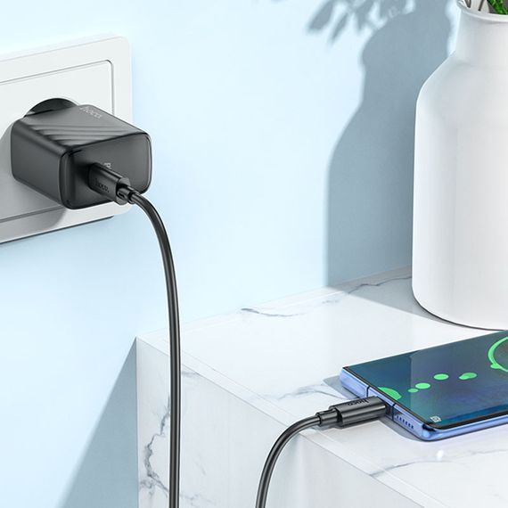 МЗП Hoco CS22A Value PD30W (1USB-C) + кабель Type-C to Type-C Black | Зображення 3
