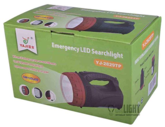 Мощный светодиодный аккумуляторный фонарь прожектор YAJIA YJ-2829TP переносной фонарь для охраны | Зображення 7
