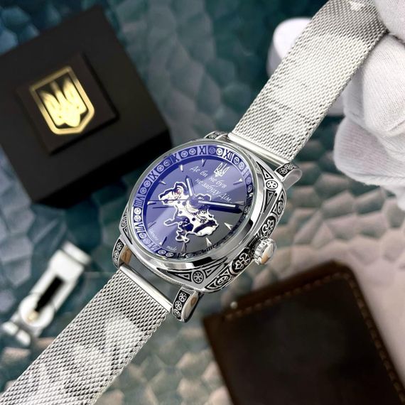 Чоловічий годинник Awarder 021-3D Де би не був Silver-Black Mesh | Зображення 5