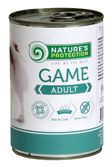 Корм Nature's Protection Adult Game вологий з дичиною для дорослих собак всіх порід 800 гр