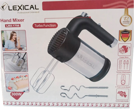 Міксер ручний на 5 швидкостей Lexical LMX-1706 сріблясто-чорний 300W (LMX-1706_374) | Зображення 2