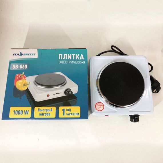Настільна плита електрична Sea Breeze SB-060, потужна настільна електроплита. Колір: білий | Зображення 2