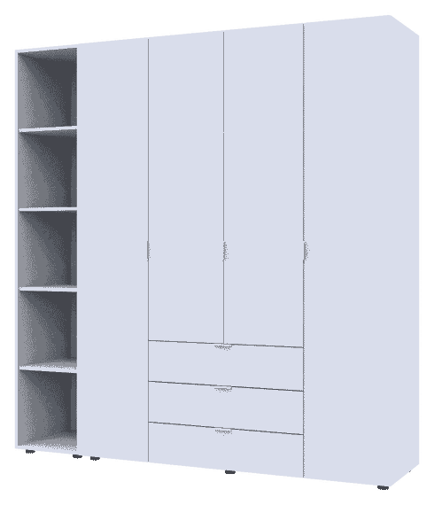 Комплект шкафов для одежды Doros Гелар (2 шт.) 193,2х49,5х203,4 см Белый (DRS-011183)