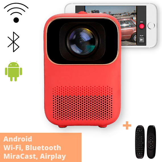 SMART проектор Full HD (1920*1080) на ANDROID Xiaomi Xming Q1 Red (3500 lumen) із вбудованим акумулятором 7800 mAh + Аеромиша (Xming Q1 (Red)_9750) | Зображення 1