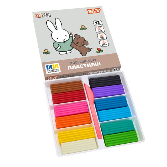 Пластилин YES Miffy 540719 12 цветов | Зображення 1