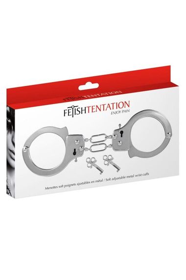 Наручники металеві Fetish Tentation Soft adjustable metal wrist cuffs Сріблясті One Size | Зображення 3