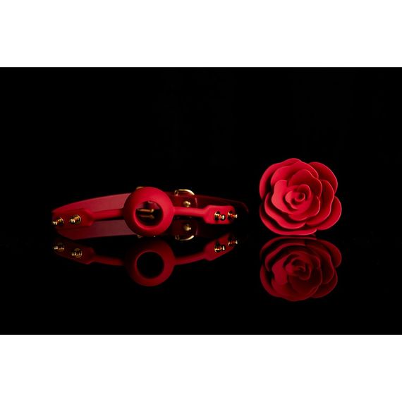 Кляп у формі Троянди червоний Rose Ball Gag UPKO | Зображення 6