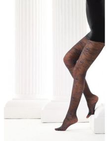 Колготки Romme collant, Omero, Italy, із синьою вишивкою в квіти, розміри S,M, L