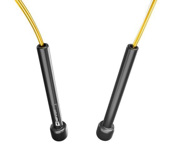 Скакалка Hop-Sport Crossfit NEW з пластиковими ручками HS-P025JR жовта | Зображення 2
