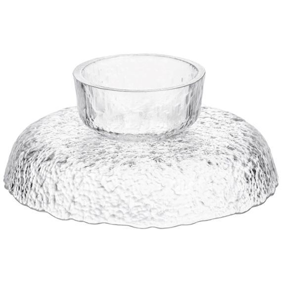 Фруктовниця на ніжці Ice Textured 20 см з крижаною текстурою скла Yiwu HP-34-89 | Зображення 3