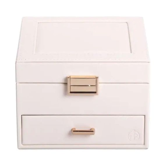 Скринька для прикрас з еко шкіри 2 яруси органайзер для ювелірних виробів HP-5-2W | Зображення 5