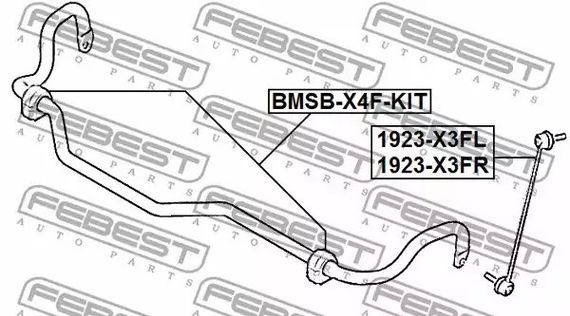Втулка стабілізатора (к-кт) BMW X3 10-, FEBEST (BMSBX4FKIT) | Зображення 3
