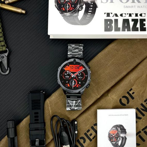 Розумний годинник Modfit Tactic Blaze Black Steel + ремінець в подарунок | Зображення 6