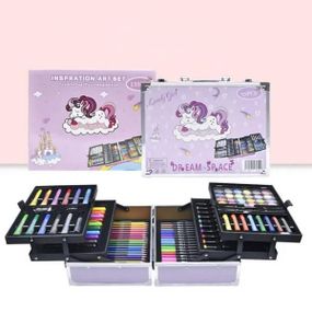 Набор для творчества 133 предметов в чемодане Единорог Розовый