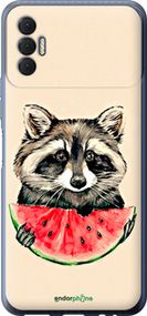 Чохол на Tecno Spark 8p KG7n Єнотик з кавуном "4605u-2526-2448"