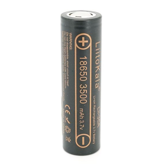 Акумулятор 18650 Li-Ion LiitoKala Lii-35A, 3500mah (3550-3650mah, 3.7V (2.75-4.2V), Black, PVC BOX Q2,  цiна за 1 шт