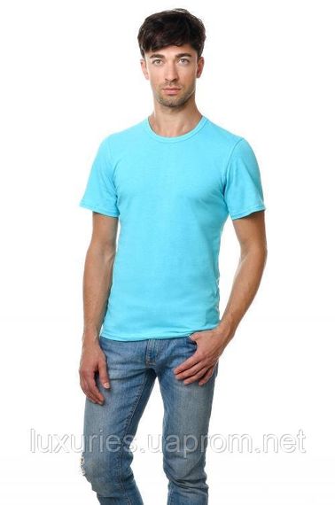 Футболка мужская с круглым вырезом Голубой, S