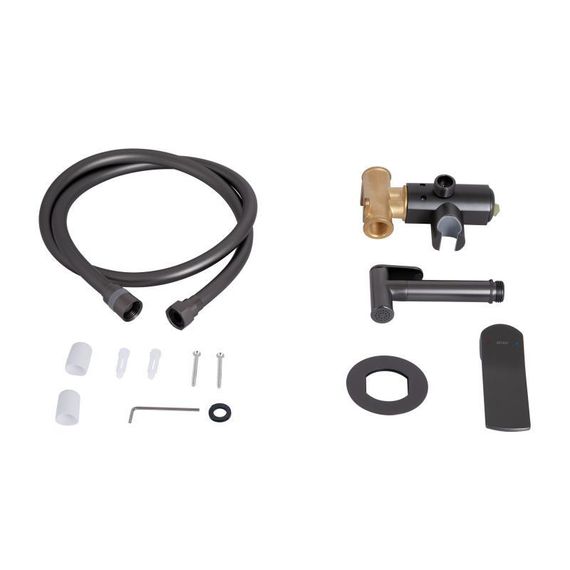 Набор для гігієнічного душу Qtap Slavonice округлий QTSLA262GMB45916 Gunmetal Black PVD | Зображення 5