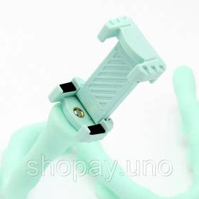 Гнучкий тримач для телефону з універсальними присосками Cute Worm Lazy Holder. Колір блакитний RU-92